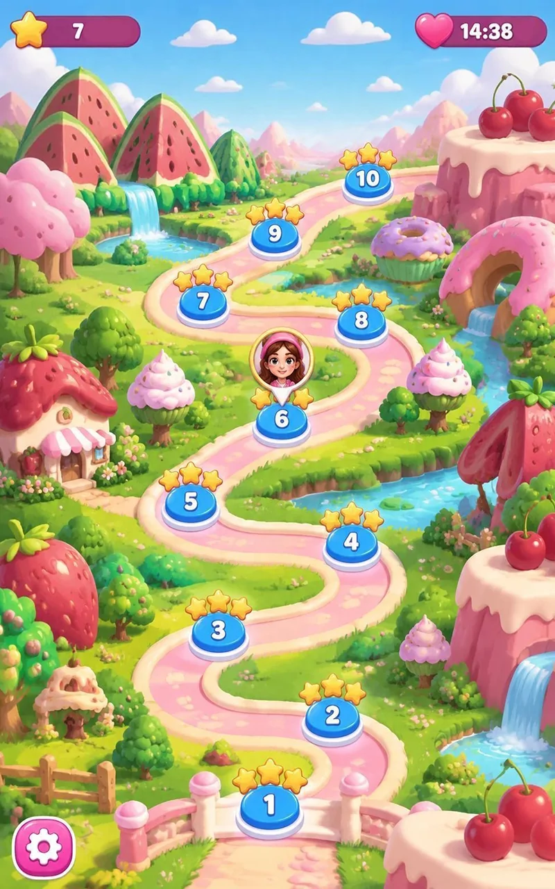 Pryvyn Orchard Pop match-3 stage